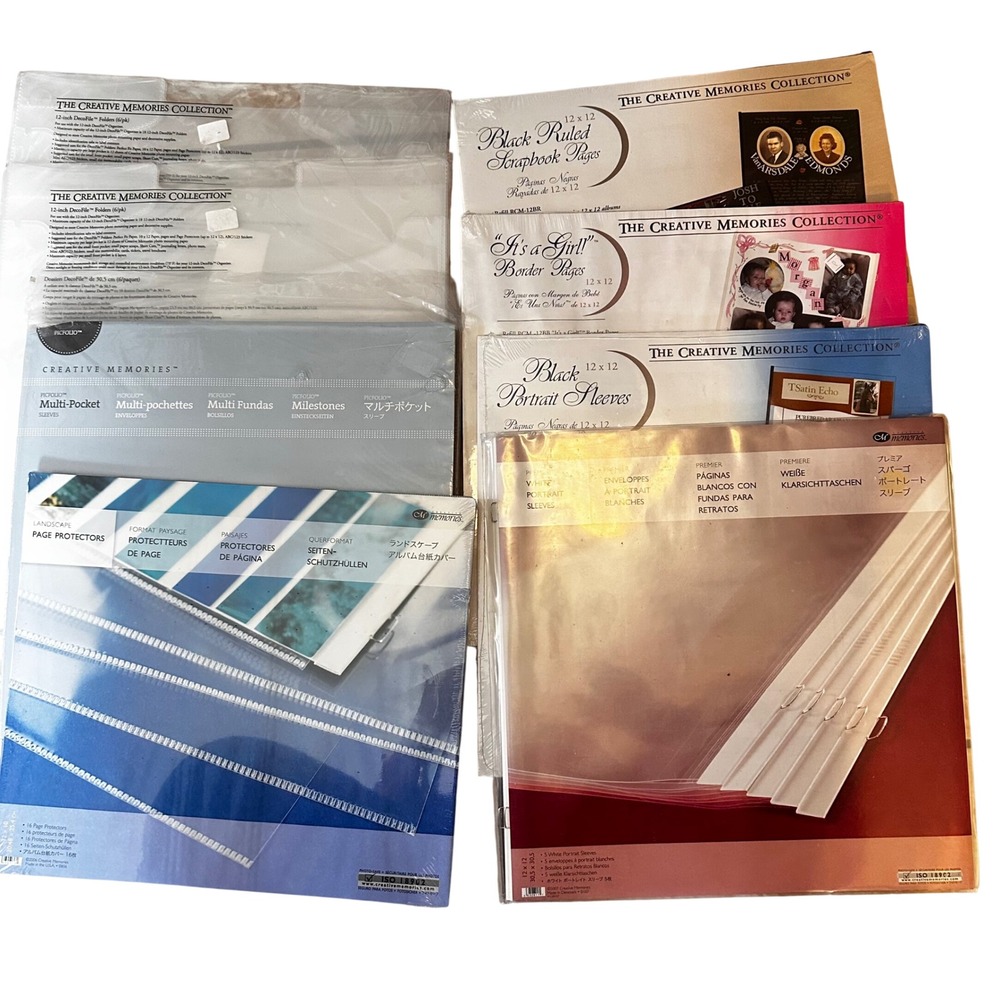 Creative Memories 12x12 Scrapbook Pages Protectors DecoFile Folders Lot NEW